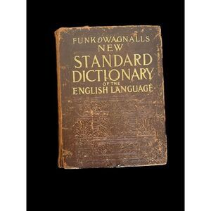 Antique Leather Dictionary Funk & Wagnalls 1930 Complete All In One English